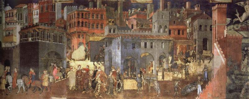 Ambrogio Lorenzetti The Effects of Good Government in the city Germany oil painting art